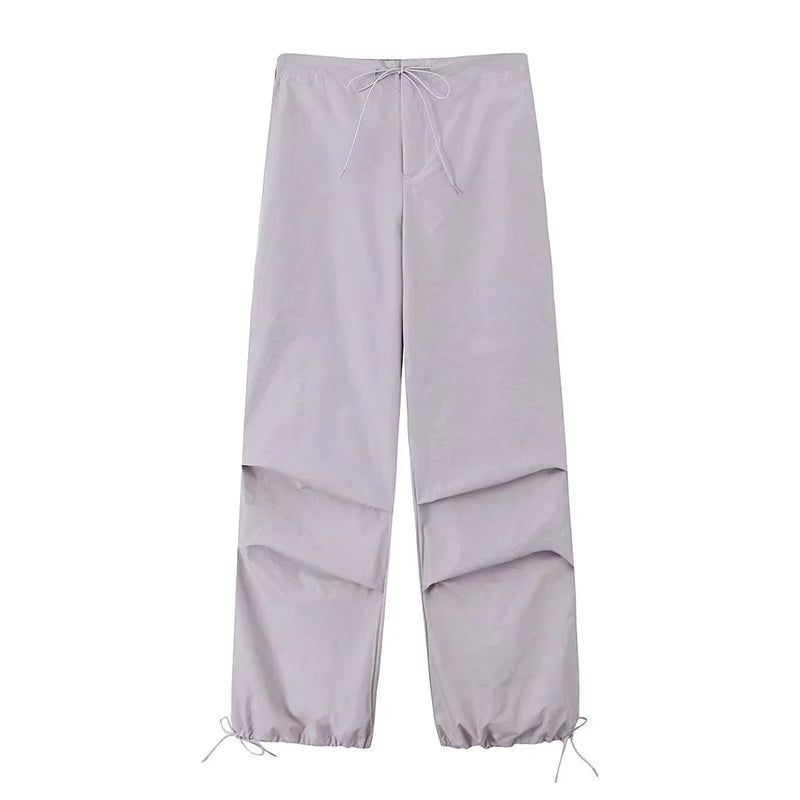 Women’s High-Waist Cargo Parachute Pants – Chic Jogger Trousers