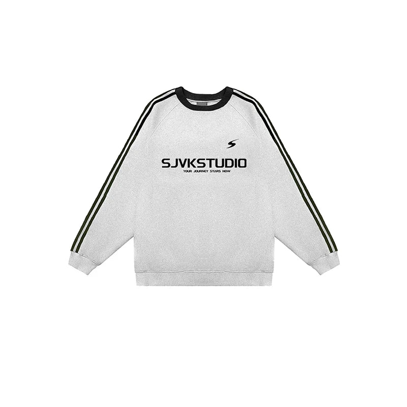 Men’s Plus Size Round-Neck Sweatshirt – American Style Casual Winter Outerwear