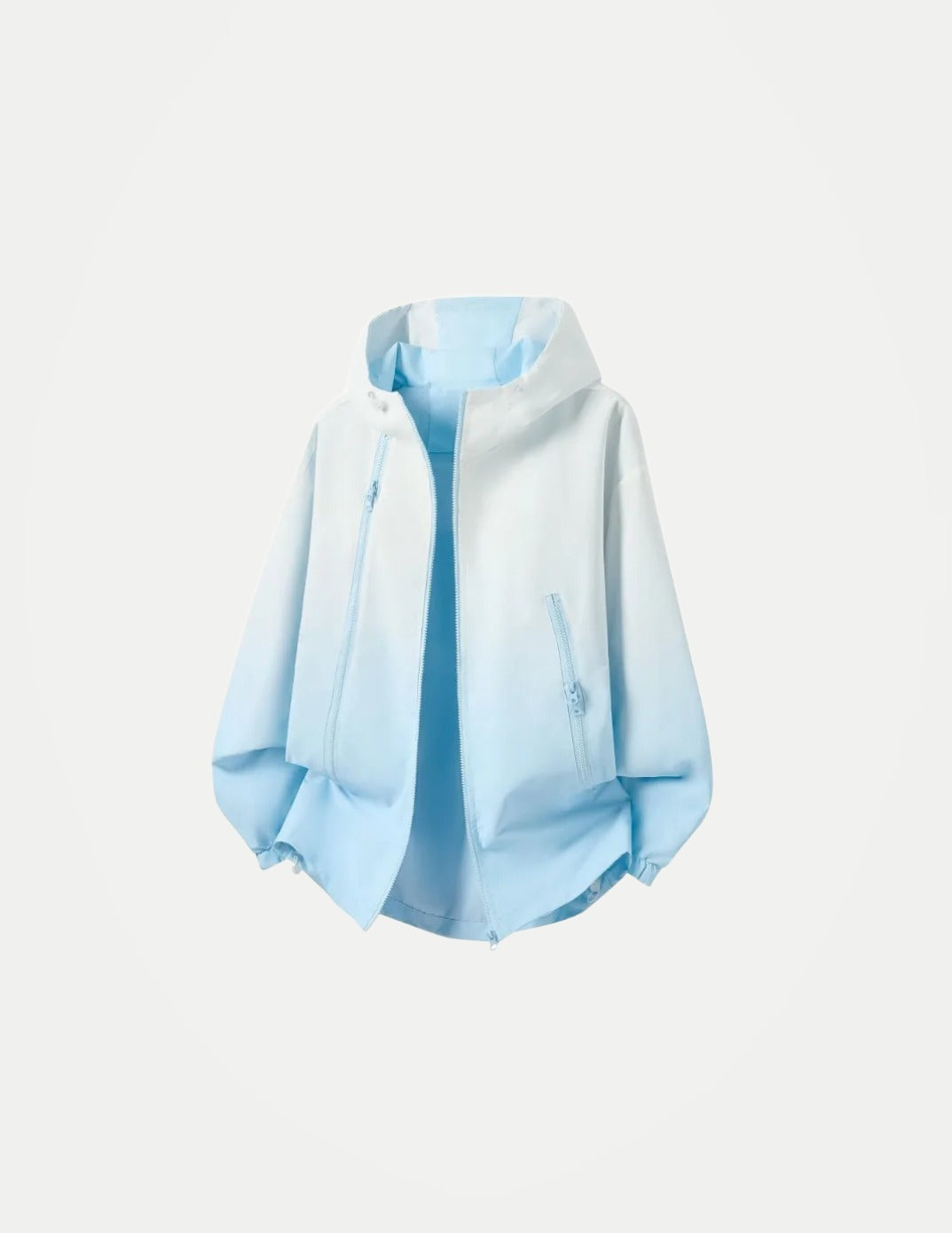 Unisex Gradient Hooded Windbreaker Jacket – Loose-Fit Waterproof & Windproof Outdoor Casual Coat