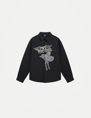 Men’s Y2K Gothic Graphic Shirt – Oversized Long-Sleeve Streetwear Top | Korean & Japanese-Inspired Casual Style