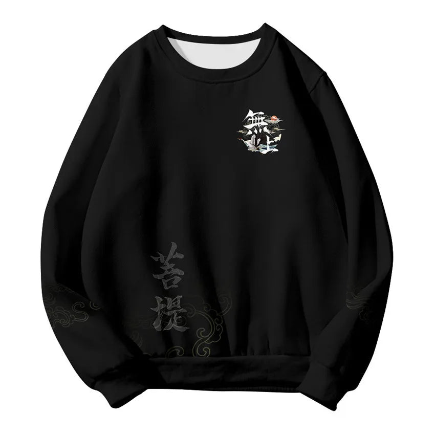 Unisex Samurai Demon 3D Print Hoodie – Japanese Anime Long Sleeve Pullover Sweatshirt, Casual Streetwear Top
