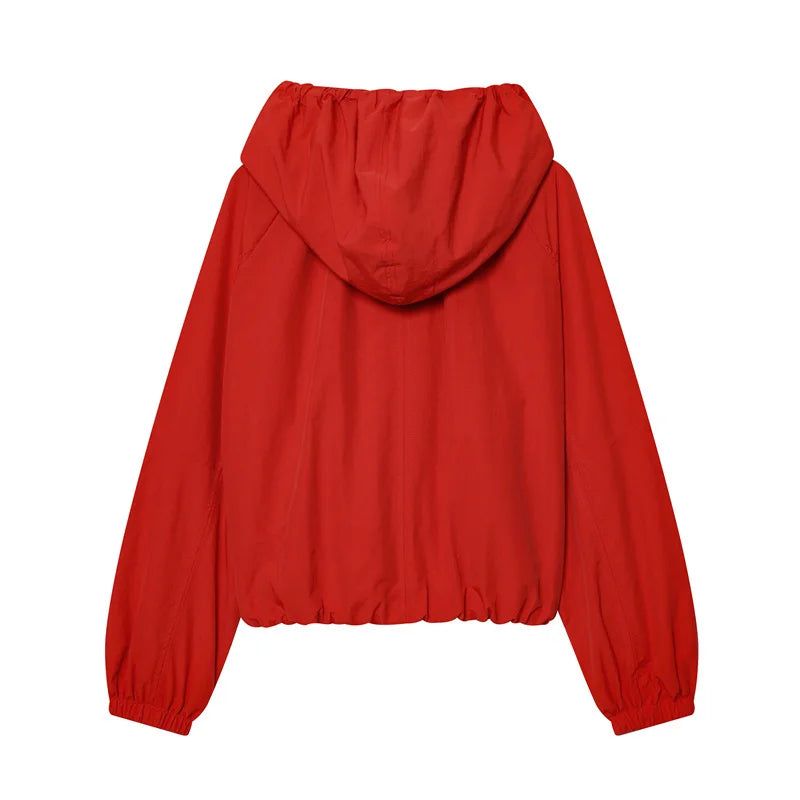 Women’s 2026 Autumn Hoodie Jacket – Long Sleeve Drawstring Zip-Up Cardigan, Casual Versatile Fashion Outerwear