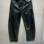 Men’s PU Leather Jogger Pants – Casual Streetwear Multi-Pocket Design