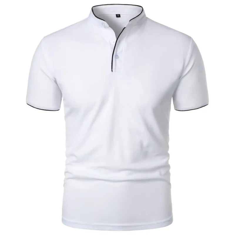 Men’s Casual Polo Shirt – Short Sleeve Solid Color Oversized Top | Breathable Relaxed Summer Streetwear