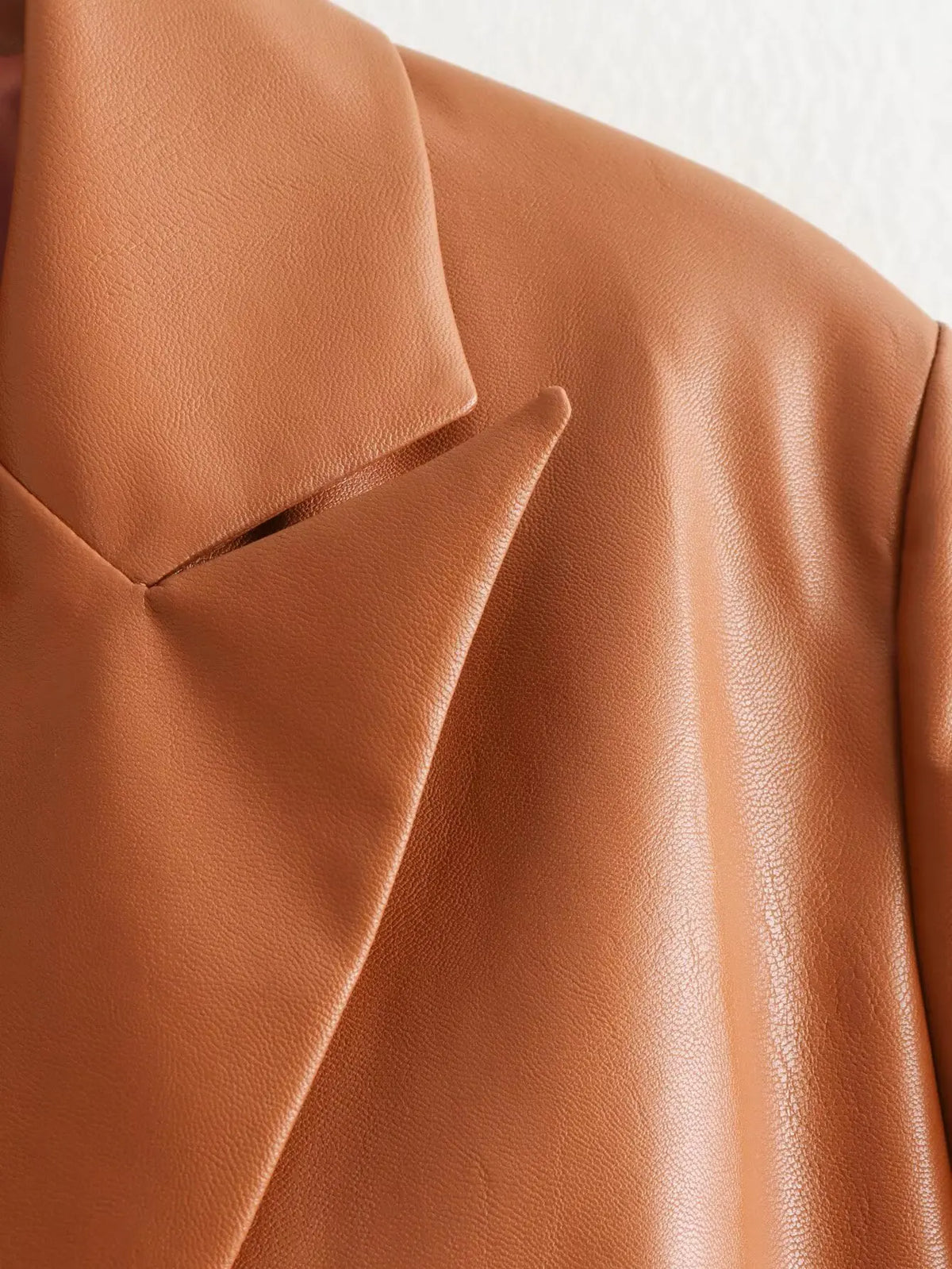 Women’s Premium Leather-Look Blazer – Elegant Long-Sleeve Suit Jacket | Versatile Autumn Fashion