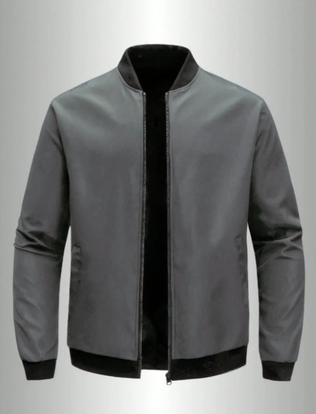 Men's Baseball Collar Solid Colour Jacket – Lightweight Business-Casual Short Coat for Spring & Autumn