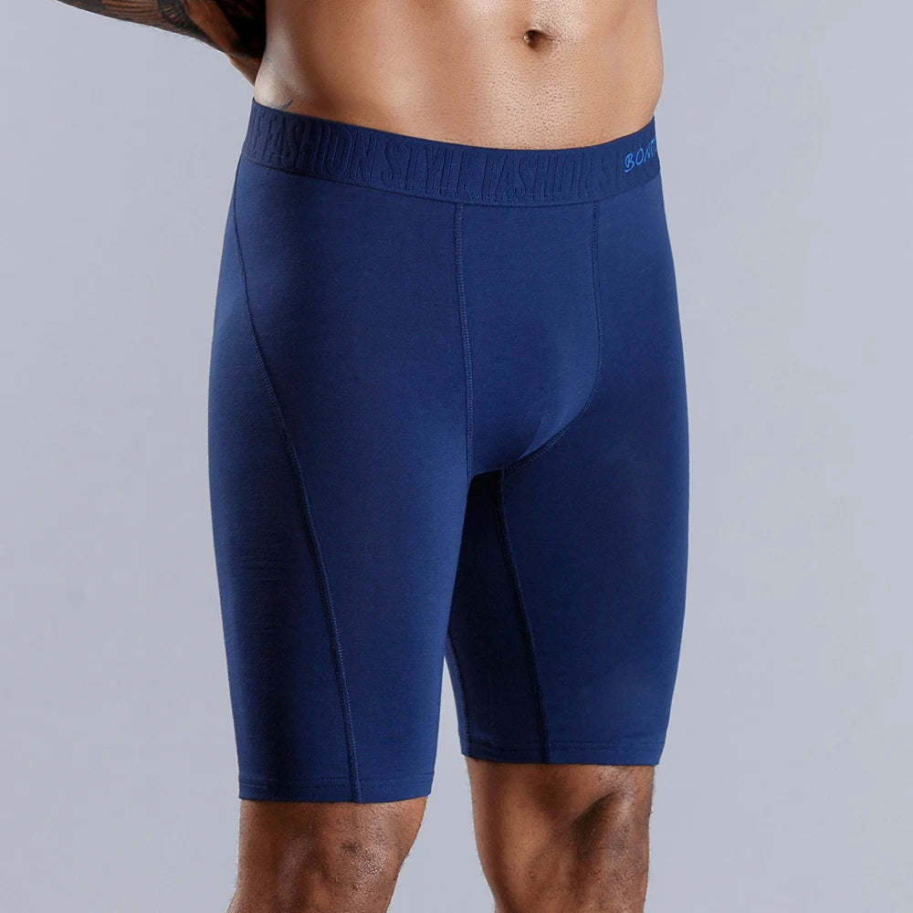 Luxury Style Men’s Boxer Shorts – Soft Cotton Long Leg Underwear, Stretchy & Comfortable Fit