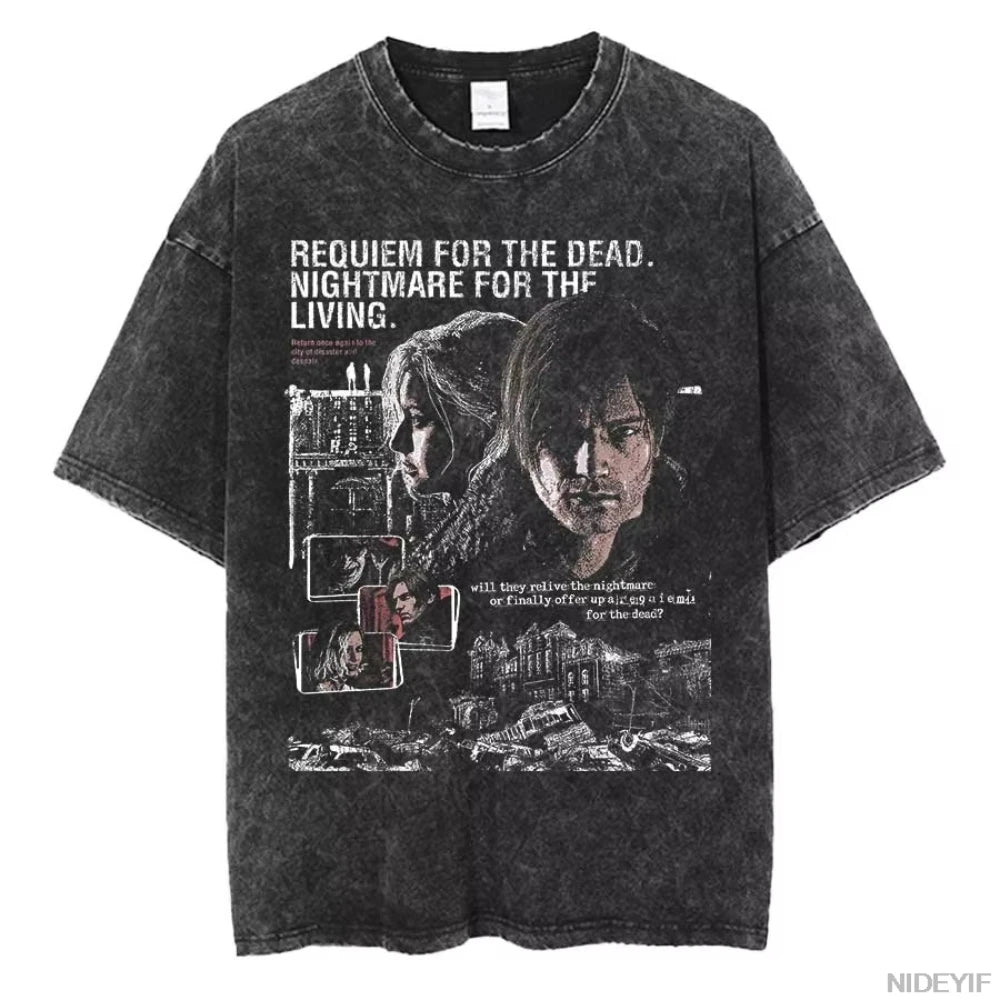 Unisex Leon Kennedy Graphic T-Shirt – Oversized Short-Sleeve Tee | Retro Biohazard-Inspired Fan Streetwear
