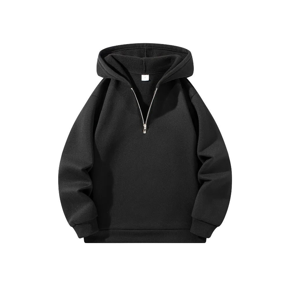 Men’s Half-Zip Hoodie – Loose Fit Long Sleeve Sweatshirt | Autumn Casual Pullover