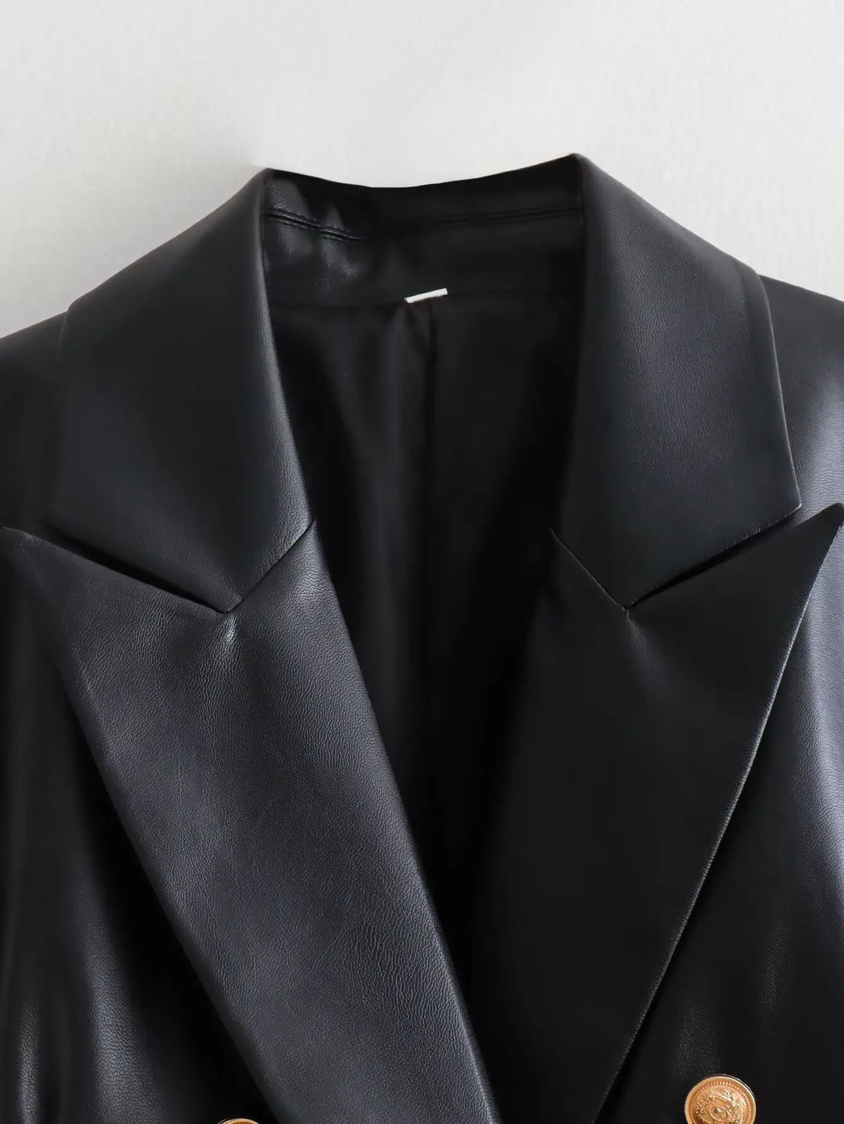 Women’s Premium Leather-Look Blazer – Elegant Long-Sleeve Suit Jacket | Versatile Autumn Fashion