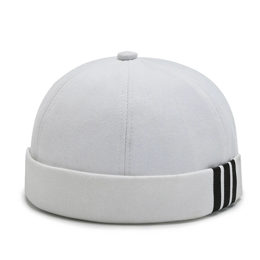 Unisex Cotton Brimless Skullcap – Retro Docker Hat, Hip Hop Streetwear Beanie for Summer & Outdoor Wear
