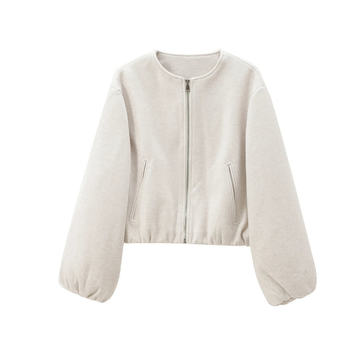 MUJER Women’s Red Cropped Bomber Jacket – Soft Zip-Up Sports Coat