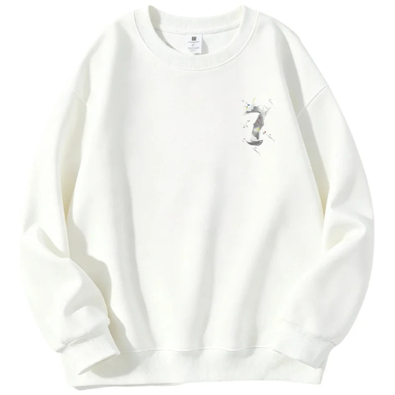Men’s Casual Cotton Sweatshirt – Loose Fit Crew Neck Pullover | American Campus Style