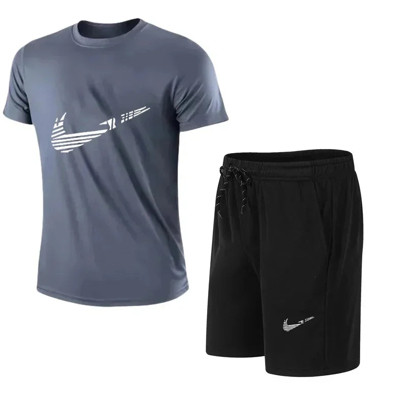 Men's Summer Tracksuit Set – T-Shirt & Shorts 2 Piece Gym Jogging Suit