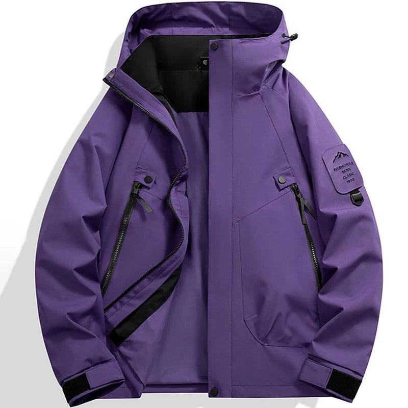 Men’s Waterproof Hooded Windbreaker Jacket – Outdoor Spring & Autumn Jacket for Cycling, Hiking, Climbing & Mountaineering