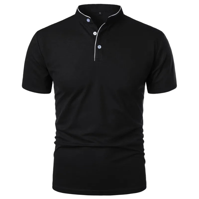 Men’s Casual Polo Shirt – Short Sleeve Solid Color Oversized Top | Breathable Relaxed Summer Streetwear