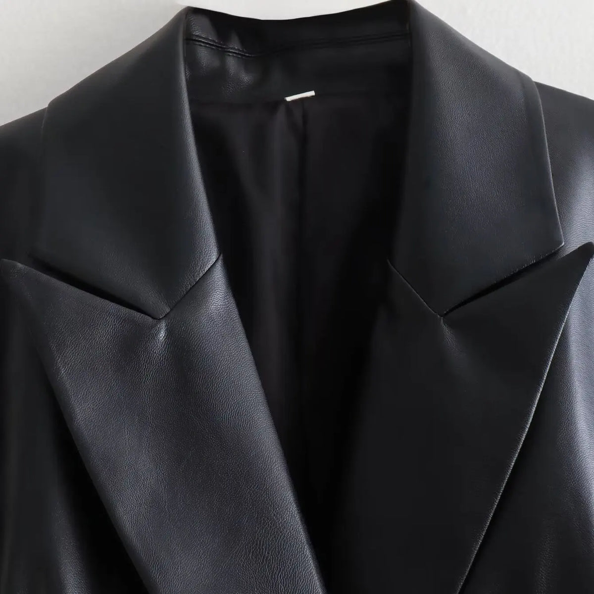 Women’s Premium Leather-Look Blazer – Elegant Long-Sleeve Suit Jacket | Versatile Autumn Fashion