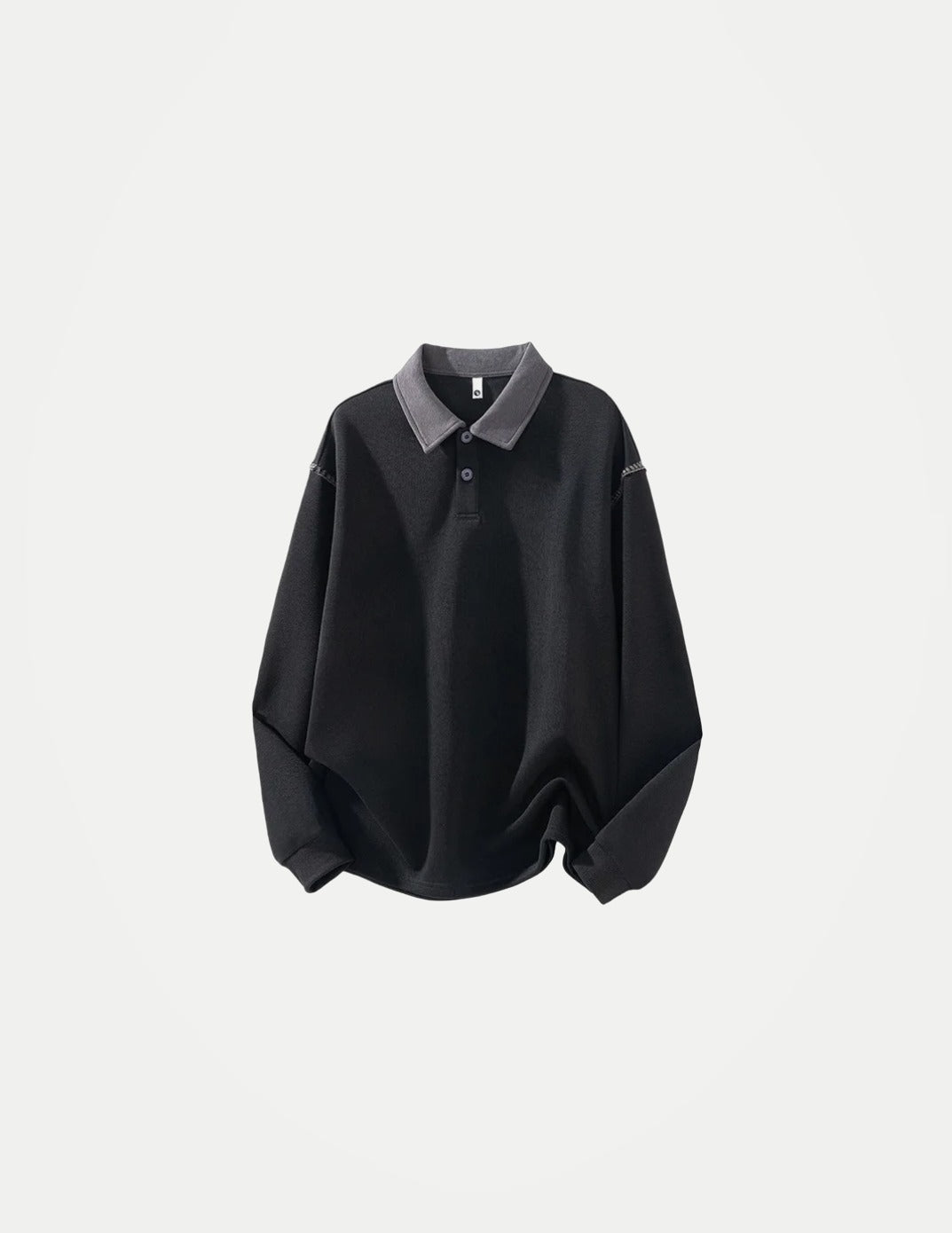 Men’s Vintage Color-Block Sweatshirt – Loose-Fit Turn-Down Collar Pullover | Casual Long-Sleeve Streetwear Top