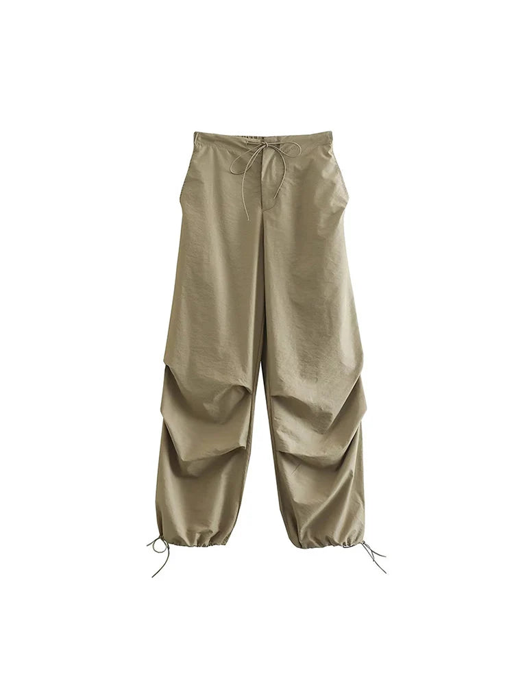 Women’s High-Waist Cargo Parachute Pants – Chic Jogger Trousers