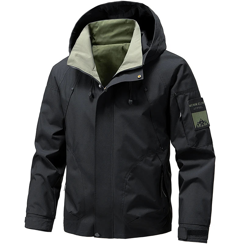 Men’s Softshell Windbreaker Jacket – Lightweight Hooded Waterproof Outdoor Coat for Hiking, Camping & Travel