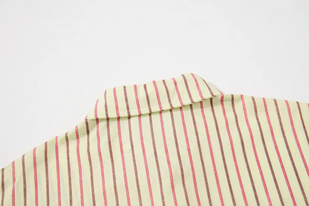 Men’s Horse Embroidery Striped Shirt – Loose-Fit Long-Sleeve Cotton Button-Up | Fun Autumn Casual Streetwear