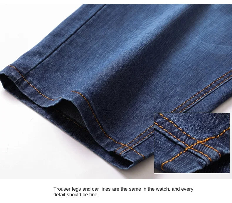 Men's Casual Knee-Length Denim Shorts – Loose Multi-Pocket Straight-Cut Summer Jorts