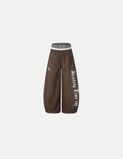 Unisex American Retro Plaid Wide-Leg Pants – Loose Fit Letter Print Double-Waist Trousers | Summer Streetwear