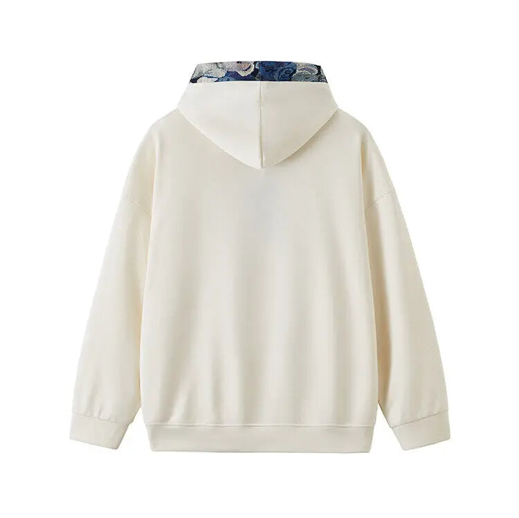 Men’s Oversized Hoodie Sweatshirt – Urban Streetwear Lapel Neck Casual Top for Spring & Autumn