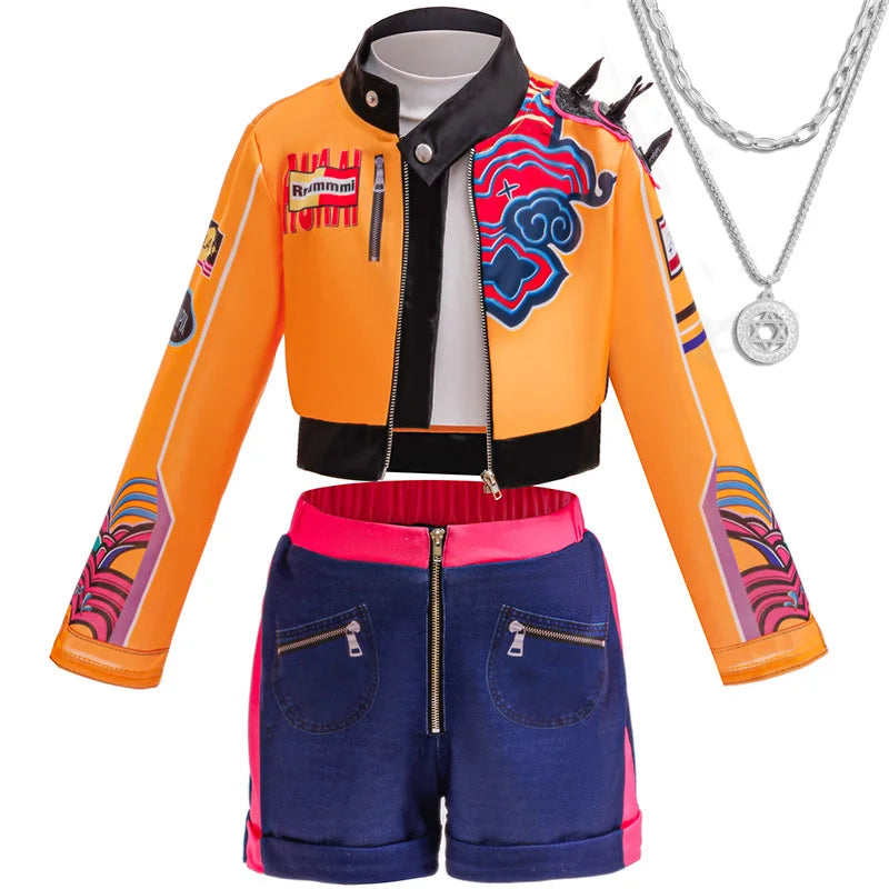 🎀 Girls 3-Piece Carnival Costume Set – Dance Performance, Cosplay & Halloween Party Outfit | Ages 3–10Y