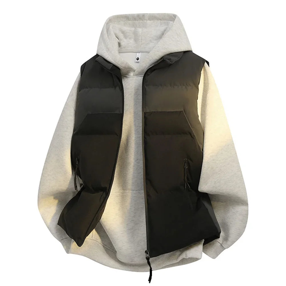 Trendy Splicing Color Hoodie With Vest