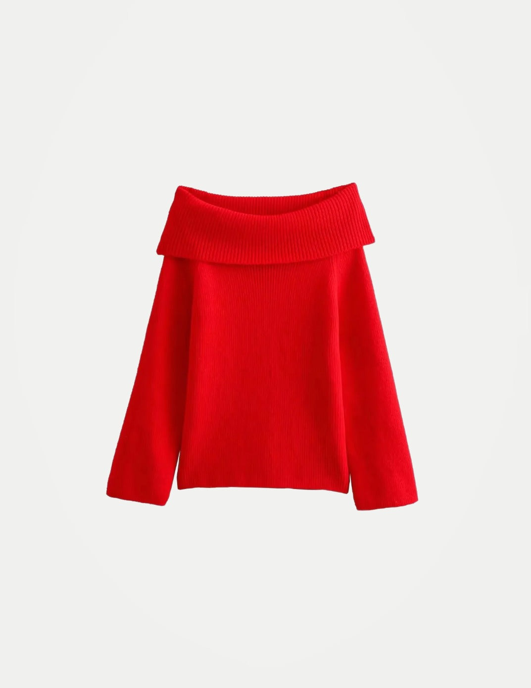 Women’s Off-Shoulder Knit Sweater – Chic Long Sleeve Pullover for Autumn Casual Wear