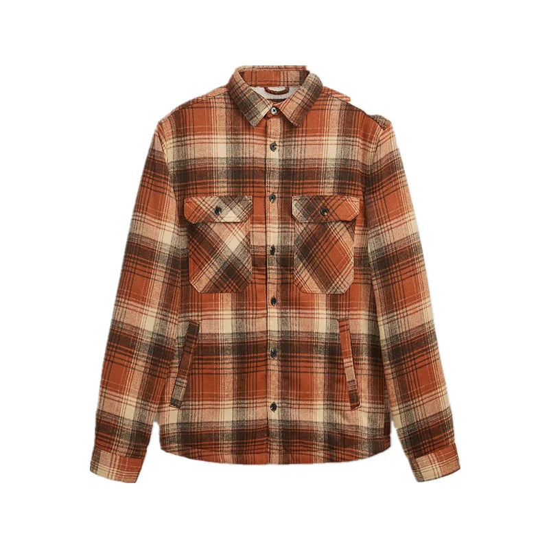 Men’s Plaid Fleece-Lined Shirt Jacket – Thick Casual Winter Outerwear