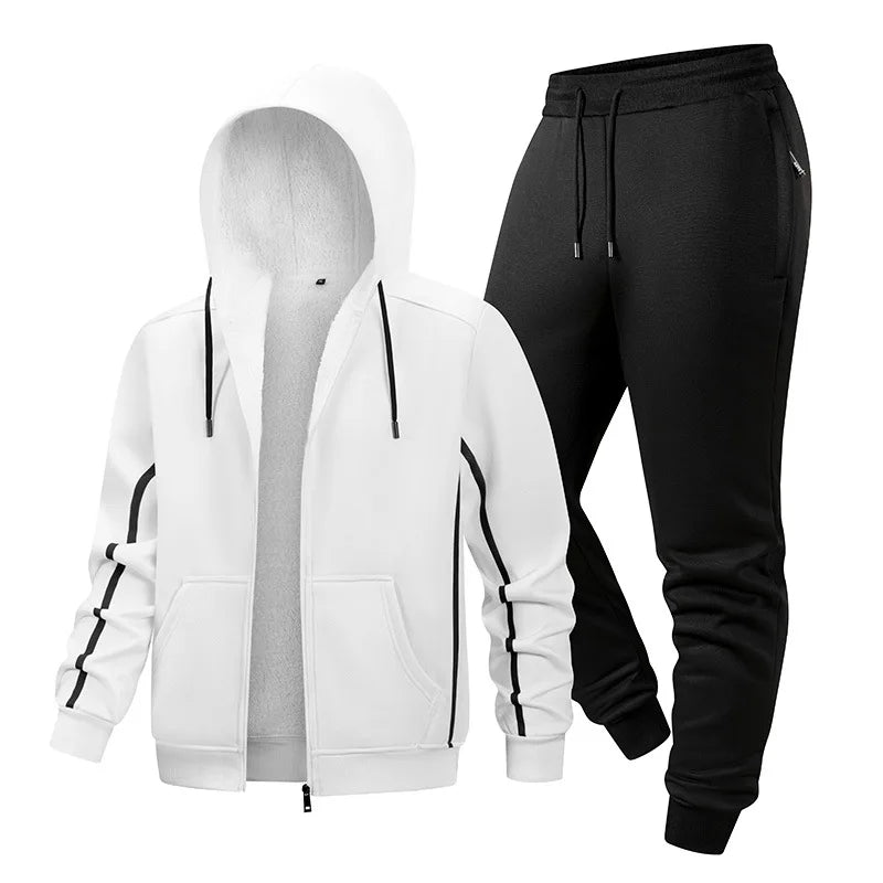 Men’s Winter Running Set – Warm Windbreaker Jacket & Pants