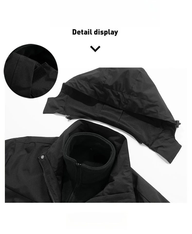 Unisex 3-in-1 Outdoor Jacket – Waterproof & Breathable Warm Winter Coat for Camping, Hiking & Skiing