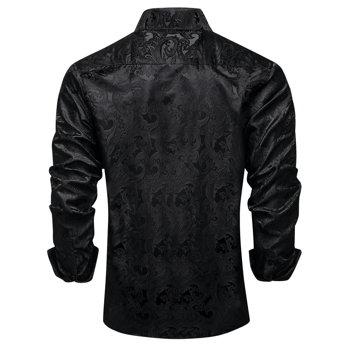Men’s Paisley Dress Shirt – Long Sleeve Turn-Down Collar Formal Shirt