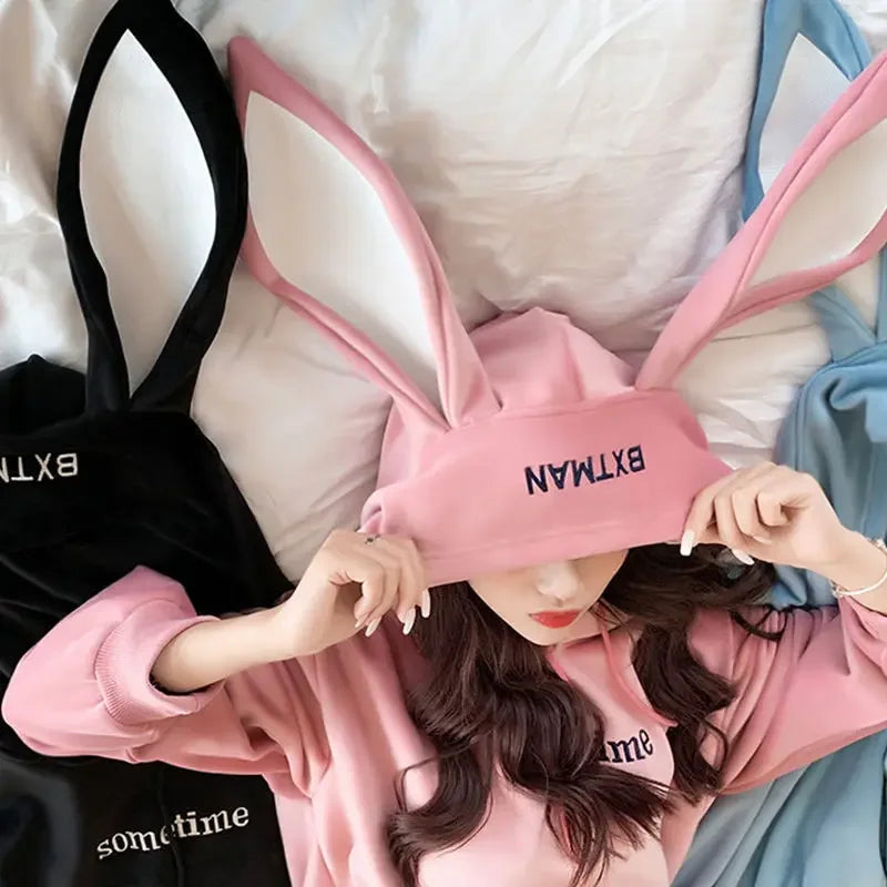 Women Hoodies With Rabbit Ear Sweatshirts