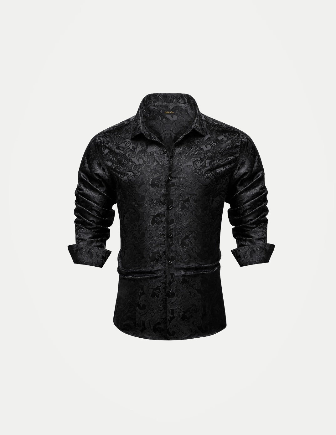 Men’s Paisley Dress Shirt – Long Sleeve Turn-Down Collar Formal Shirt