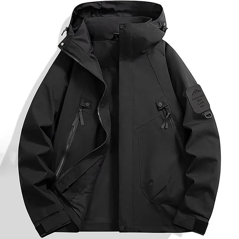 Men’s Waterproof Hooded Windbreaker Jacket – Outdoor Spring & Autumn Jacket for Cycling, Hiking, Climbing & Mountaineering