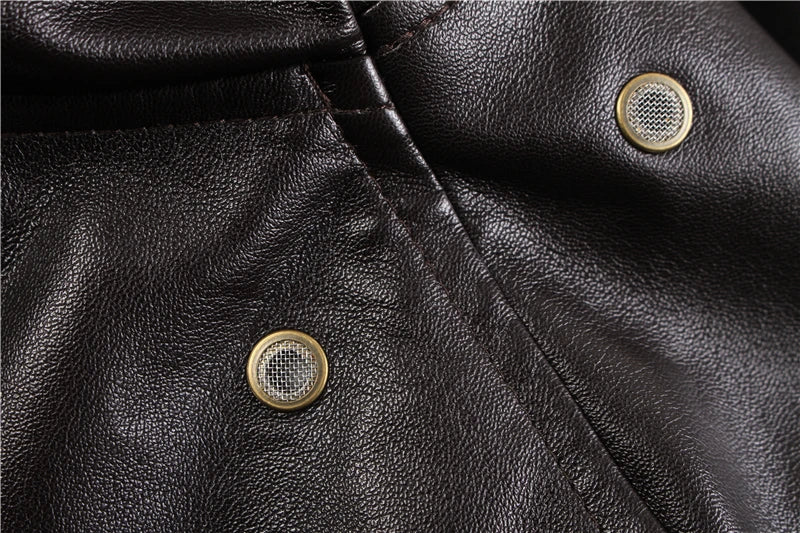 Men’s PU Leather Bomber Jacket – Vintage Aviator Flight Coat | Winter Padded Motorcycle & Military-Inspired Outerwear