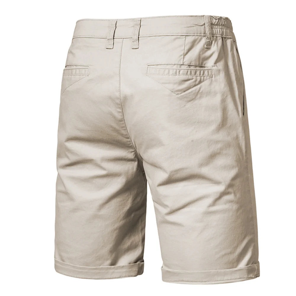 Men’s 100% Cotton Casual Shorts – Elastic Waist Beach & Summer Shorts