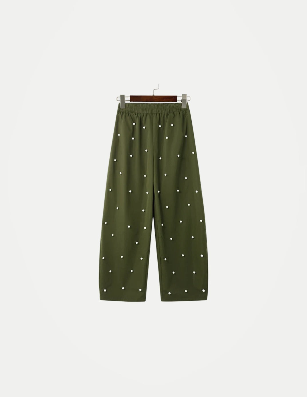 INCERUN Men’s Pearl Detail Straight-Leg Trousers – Korean Style Solid Pants | Party & Streetwear