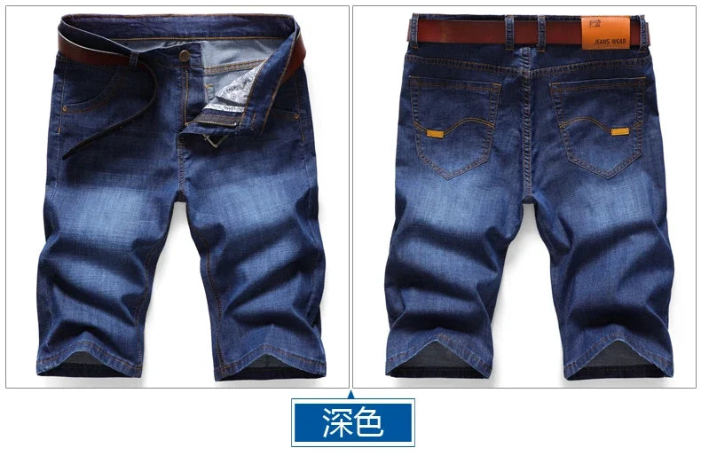 Men's Casual Knee-Length Denim Shorts – Loose Multi-Pocket Straight-Cut Summer Jorts
