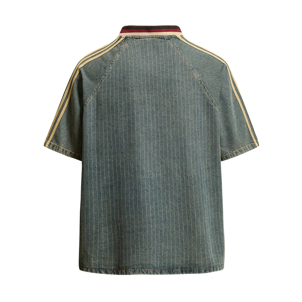 Premium Unisex Denim T-Shirt – Vintage Distressed V-Neck Casual Streetwear Top for Men & Women