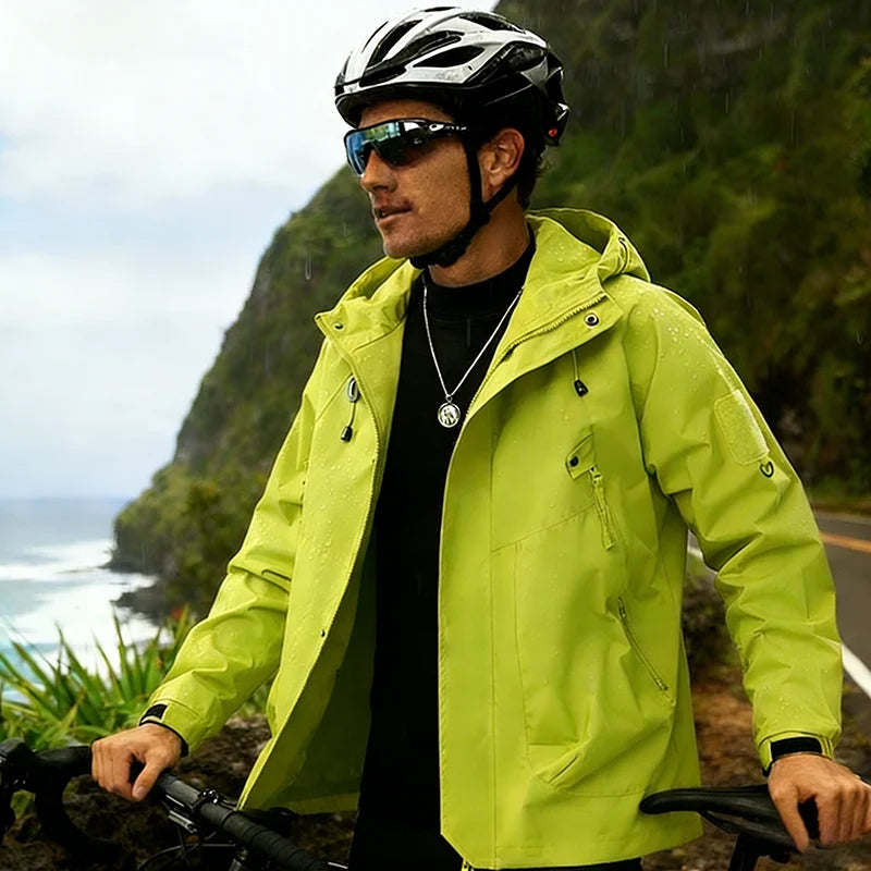 Men’s Outdoor Hooded Jacket – Waterproof Hiking & Camping Windbreaker