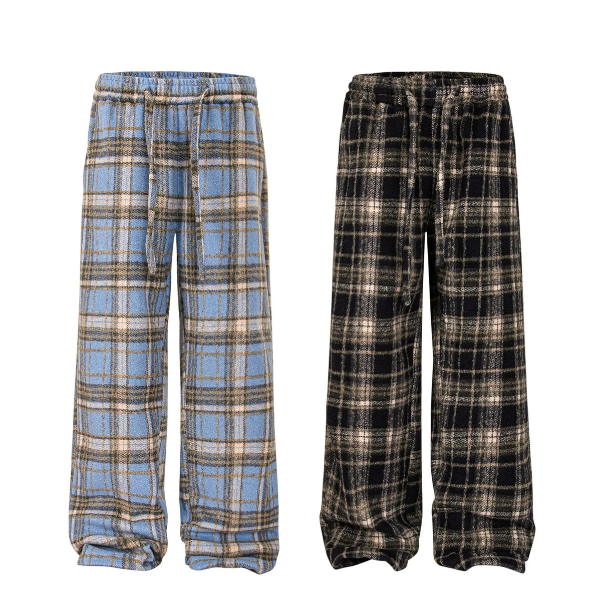 Unisex Retro Loose-Fit Cargo Pants – Classic Plaid & Stripe Design, Multi-Pocket Casual Trousers, Urban Streetwear