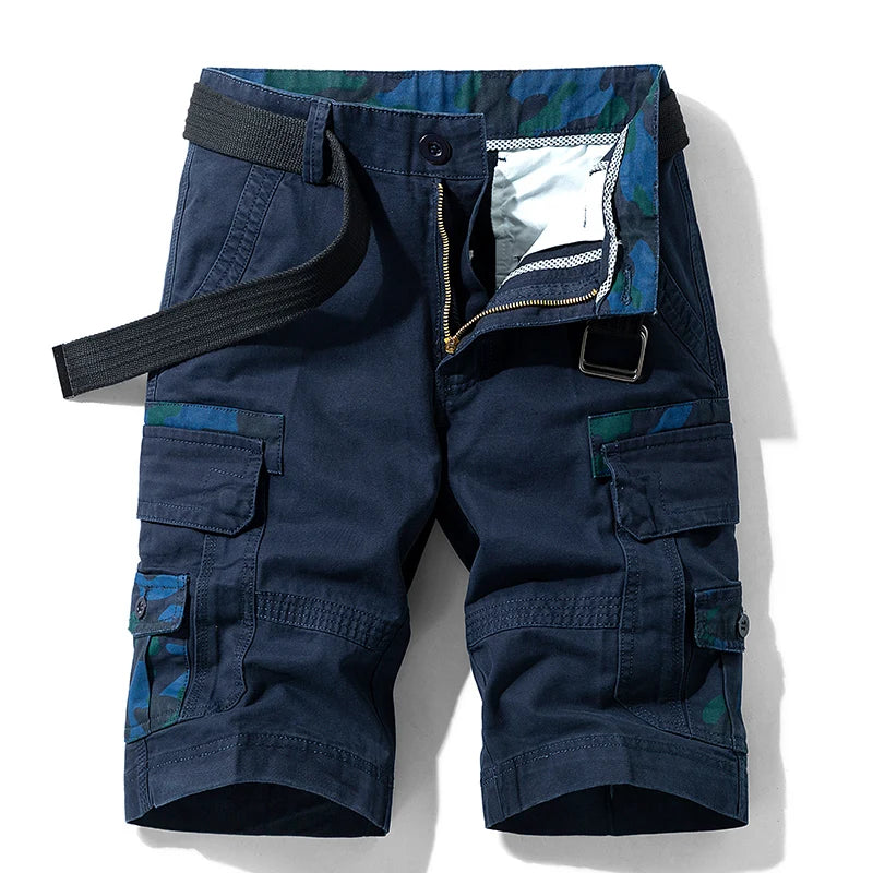 Men’s Cotton Cargo Shorts – Camouflage Multi-Pocket Casual Shorts | Lightweight Summer Beach & Outdoor Wear