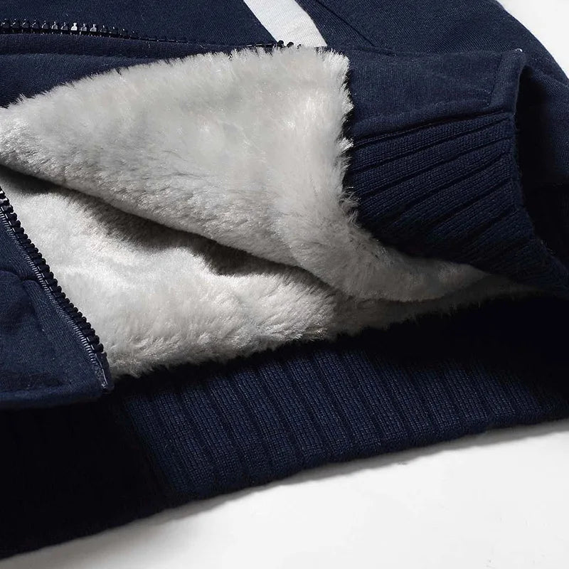 Men’s Winter Fleece Hoodie Jacket – Thick Warm Zipper Coat