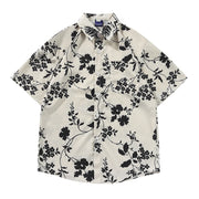 Men’s Floral Hawaiian Shirt – Loose Fit Short Sleeve Summer Casual Top