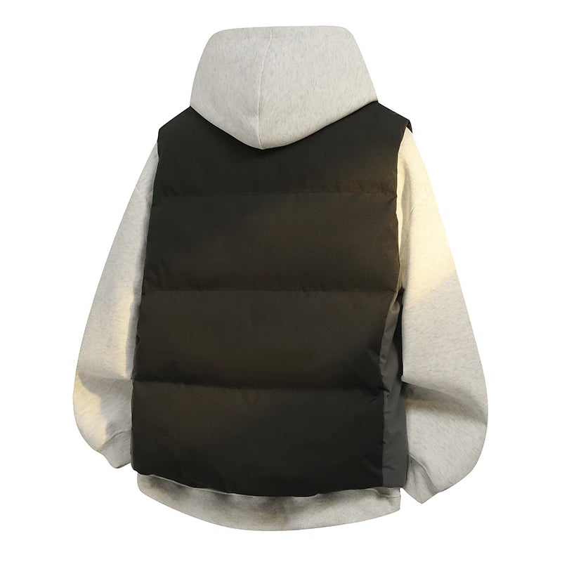 Trendy Splicing Color Hoodie With Vest