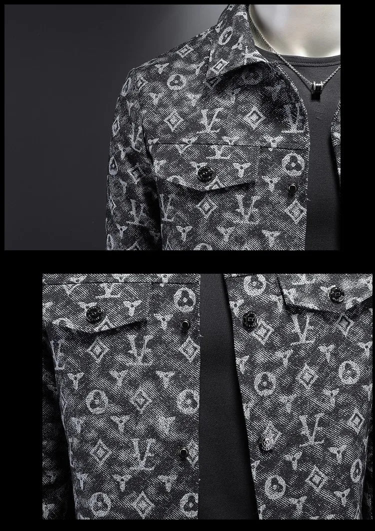 Men's Luxury Plaid Denim Coat – Hip Hop Western Streetwear Jacket